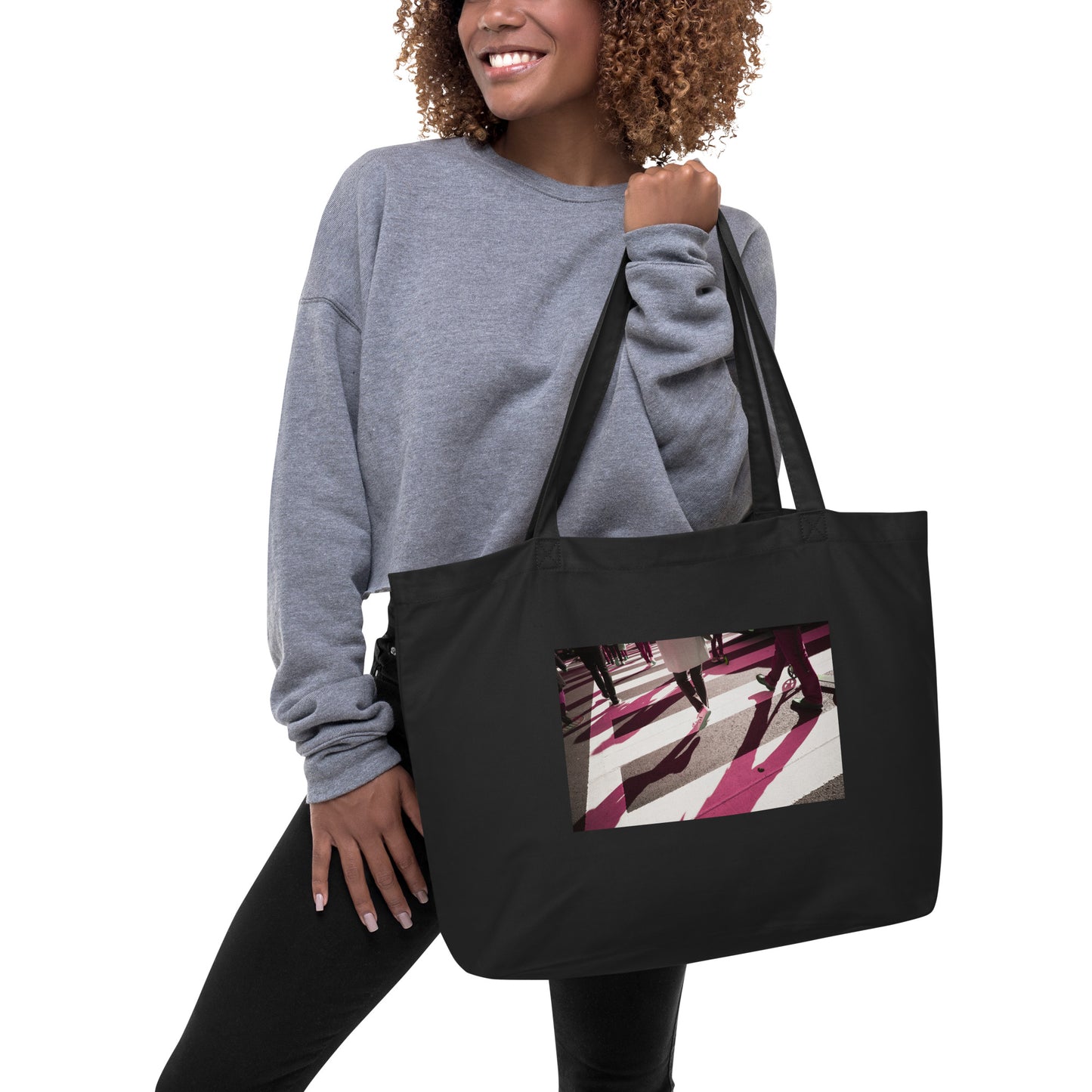 "Unreality Crosswalk" Large organic tote bag